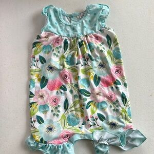 Floral Baby Romper with Ruffles
